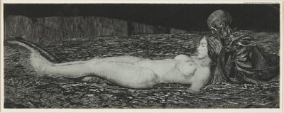 Uma mulher morta, da série Death and the Maiden, 1907 de August Bromse